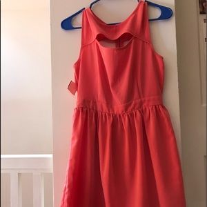thrift coral mid-length dress